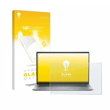 Face avant d’un emballage produit avec le logo de la marque upscreen. À côté, l’appareil Dell Latitude 7440 Laptop est représe