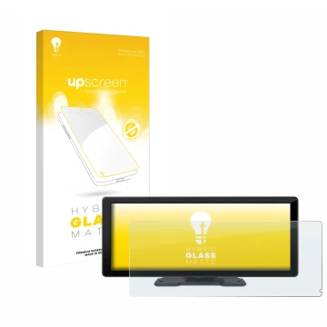 Face avant d’un emballage produit avec le logo de la marque upscreen. À côté, l’appareil Carpuride W103 10.3