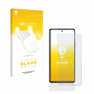 Face avant d’un emballage produit avec le logo de la marque upscreen. À côté, l’appareil Infinix Note 30 5G est représenté ave