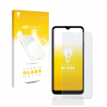 Face avant d’un emballage produit avec le logo de la marque upscreen. À côté, l’appareil Doogee N50 est représenté avec la pro