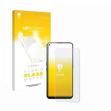 Face avant d’un emballage produit avec le logo de la marque upscreen. À côté, l’appareil Unihertz Luna est représenté avec la 