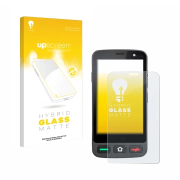 Face avant d’un emballage produit avec le logo de la marque upscreen. À côté, l’appareil Brondi Amico Pocket est représenté av