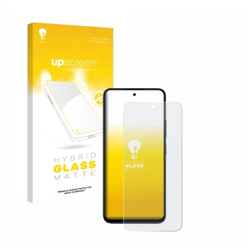 Face avant d’un emballage produit avec le logo de la marque upscreen. À côté, l’appareil Xiaomi Redmi 12 est représenté avec l