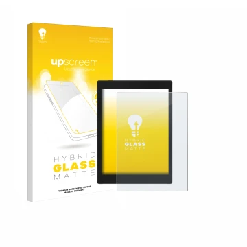 Face avant d’un emballage produit avec le logo de la marque upscreen. À côté, l’appareil Boox Tab Mini C est représenté avec l