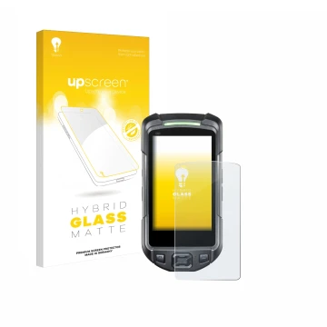 Face avant d’un emballage produit avec le logo de la marque upscreen. À côté, l’appareil Keyence BT-A700 est représenté avec l