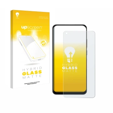 Face avant d’un emballage produit avec le logo de la marque upscreen. À côté, l’appareil Oppo A78 4G est représenté avec la pr