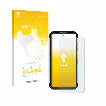 Face avant d’un emballage produit avec le logo de la marque upscreen. À côté, l’appareil Oukitel WP21 Ultra est représenté ave
