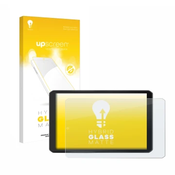 Face avant d’un emballage produit avec le logo de la marque upscreen. À côté, l’appareil Garmin Camper 895 est représenté avec