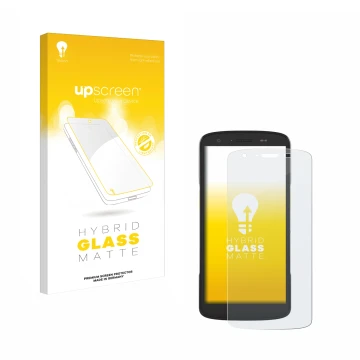 Face avant d’un emballage produit avec le logo de la marque upscreen. À côté, l’appareil Zebra TC22 est représenté avec la pro