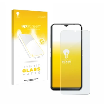 Face avant d’un emballage produit avec le logo de la marque upscreen. À côté, l’appareil Emporia Smart 6 est représenté avec l