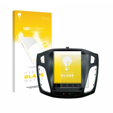 Face avant d’un emballage produit avec le logo de la marque upscreen. À côté, l’appareil Isudar Ford/Focus MK3 2012–2019 est r