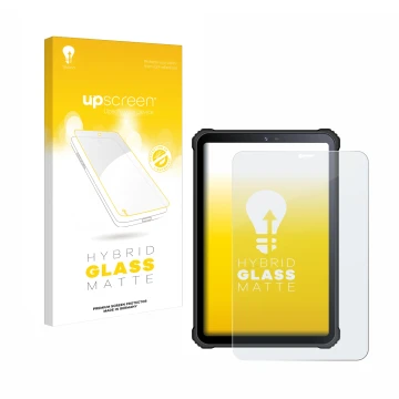 Face avant d’un emballage produit avec le logo de la marque upscreen. À côté, l’appareil Oukitel RT3 est représenté avec la pr