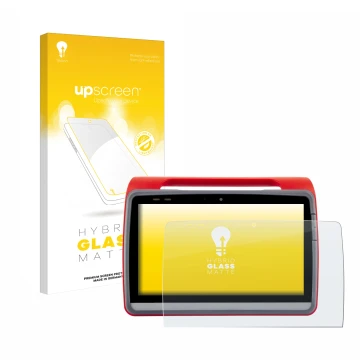 Face avant d’un emballage produit avec le logo de la marque upscreen. À côté, l’appareil medDV NIDApad est représenté avec la 
