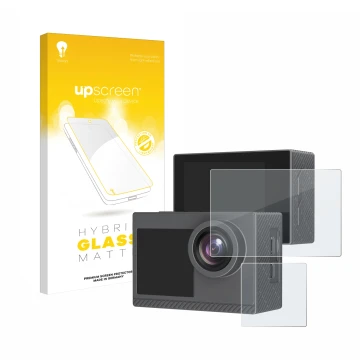 Face avant d’un emballage produit avec le logo de la marque upscreen. À côté, l’appareil Akaso Brave 4 Pro est représenté avec