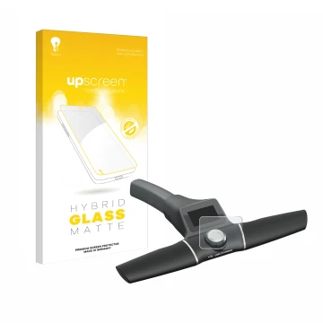 Face avant d’un emballage produit avec le logo de la marque upscreen. À côté, l’appareil Motocaddy S1 Electric Trolley (2022) 