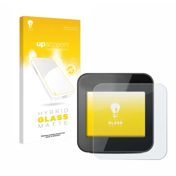 Face avant d’un emballage produit avec le logo de la marque upscreen. À côté, l’appareil Cycplus GPS G1 est représenté avec la