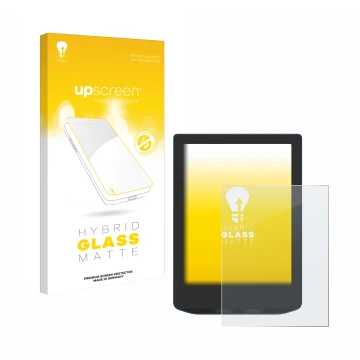 Face avant d’un emballage produit avec le logo de la marque upscreen. À côté, l’appareil PocketBook Verse Pro est représenté a