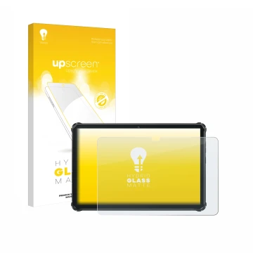 Face avant d’un emballage produit avec le logo de la marque upscreen. À côté, l’appareil Oukitel RT7 Titan est représenté avec