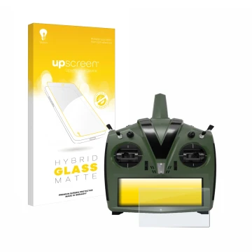 Face avant d’un emballage produit avec le logo de la marque upscreen. À côté, l’appareil VBar Control Evo est représenté avec 