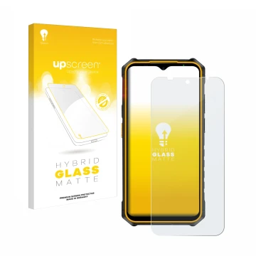 Face avant d’un emballage produit avec le logo de la marque upscreen. À côté, l’appareil Ulefone Armor X13 est représenté avec