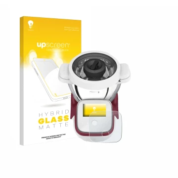 Face avant d’un emballage produit avec le logo de la marque upscreen. À côté, l’appareil Moulinex i-Companion Touch XL est rep