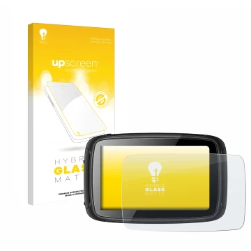 Face avant d’un emballage produit avec le logo de la marque upscreen. À côté, l’appareil Elebest Carplay C650 5