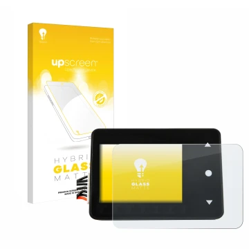 Face avant d’un emballage produit avec le logo de la marque upscreen. À côté, l’appareil Spektrum Smart Technology XBC100 est 