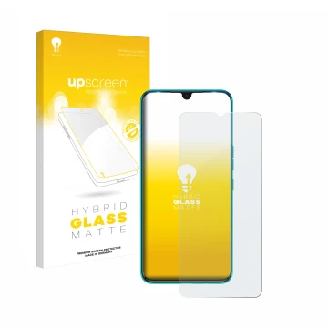 Face avant d’un emballage produit avec le logo de la marque upscreen. À côté, l’appareil Tecno Spark 7 est représenté avec la 