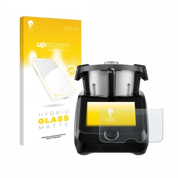 Face avant d’un emballage produit avec le logo de la marque upscreen. À côté, l’appareil SilverCrest Monsieur Cuisine Smart BL