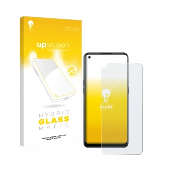 Face avant d’un emballage produit avec le logo de la marque upscreen. À côté, l’appareil Oppo Reno 8T est représenté avec la p