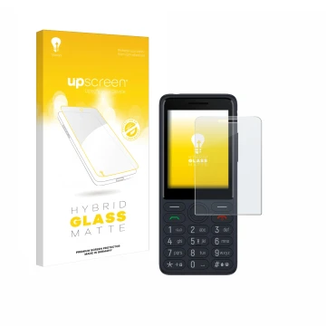 Face avant d’un emballage produit avec le logo de la marque upscreen. À côté, l’appareil TCL Onetouch 4022s est représenté ave