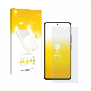 Face avant d’un emballage produit avec le logo de la marque upscreen. À côté, l’appareil Xiaomi Redmi Note 13 5G est représent