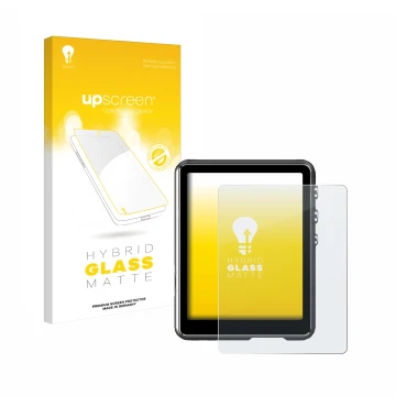 Face avant d’un emballage produit avec le logo de la marque upscreen. À côté, l’appareil Mechen M3 est représenté avec la prot