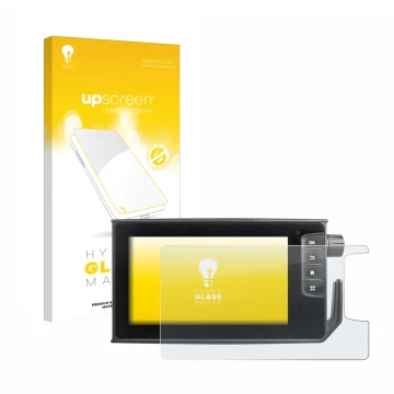 Face avant d’un emballage produit avec le logo de la marque upscreen. À côté, l’appareil Valtra SmartTouch Terminal est représ