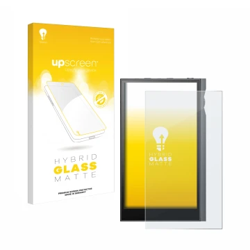 Face avant d’un emballage produit avec le logo de la marque upscreen. À côté, l’appareil Astell&Kern Kann Ultra est représenté