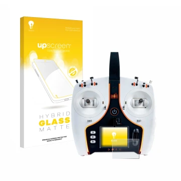 Face avant d’un emballage produit avec le logo de la marque upscreen. À côté, l’appareil Spektrum NX7e est représenté avec la 