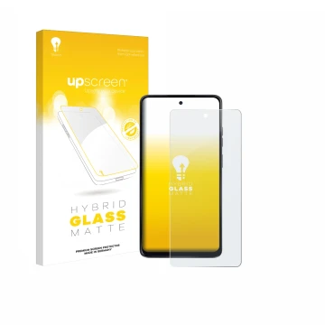 Face avant d’un emballage produit avec le logo de la marque upscreen. À côté, l’appareil Motorola Moto G24 est représenté avec