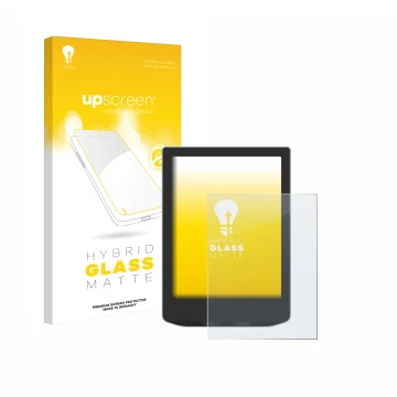 Face avant d’un emballage produit avec le logo de la marque upscreen. À côté, l’appareil Vivlio Light est représenté avec la p