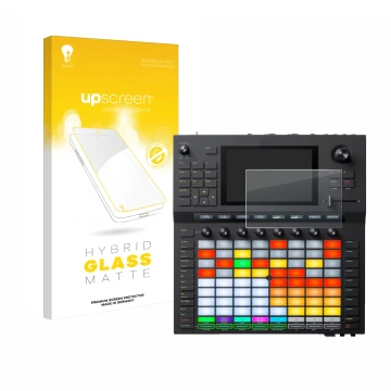 Face avant d’un emballage produit avec le logo de la marque upscreen. À côté, l’appareil Akai Force est représenté avec la pro