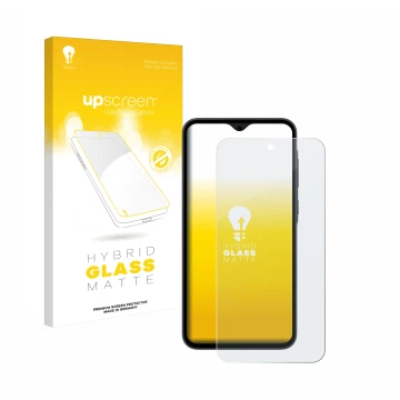 Face avant d’un emballage produit avec le logo de la marque upscreen. À côté, l’appareil Samsung Galaxy A35 5G est représenté 