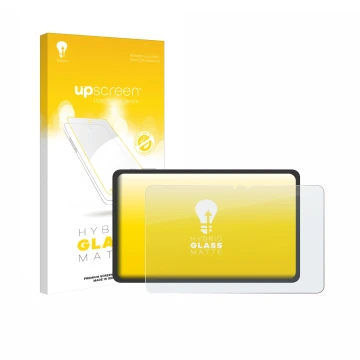 Face avant d’un emballage produit avec le logo de la marque upscreen. À côté, l’appareil VALE V12E-LTE-8128 est représenté ave