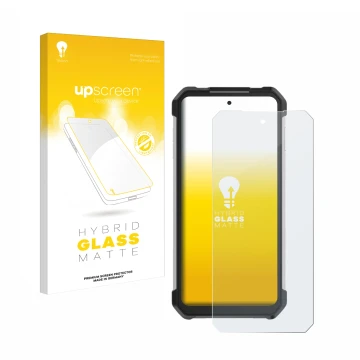 Face avant d’un emballage produit avec le logo de la marque upscreen. À côté, l’appareil Unihertz Tank 3 Pro est représenté av