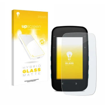 Face avant d’un emballage produit avec le logo de la marque upscreen. À côté, l’appareil CompeGPS TwoNav Cross Plus est représ