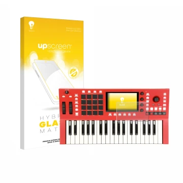 Face avant d’un emballage produit avec le logo de la marque upscreen. À côté, l’appareil Akai Professional MPC Key 37 est repr