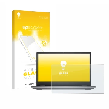 Face avant d’un emballage produit avec le logo de la marque upscreen. À côté, l’appareil Dell Precision 7780 est représenté av