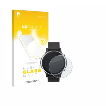 Face avant d’un emballage produit avec le logo de la marque upscreen. À côté, l’appareil ASUS VivoWatch 6 est représenté avec 