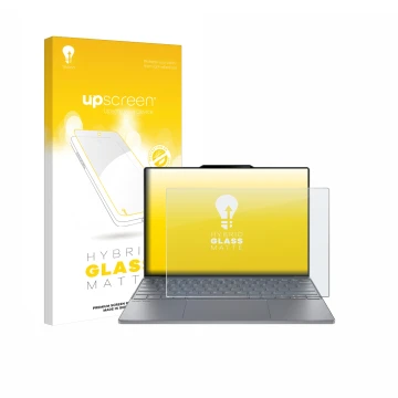 Face avant d’un emballage produit avec le logo de la marque upscreen. À côté, l’appareil Lenovo ThinkBook 13x Gen 4 est représ