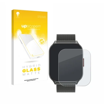 Face avant d’un emballage produit avec le logo de la marque upscreen. À côté, l’appareil Zoskvee P95 2