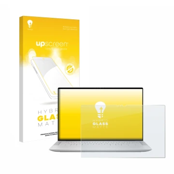 Face avant d’un emballage produit avec le logo de la marque upscreen. À côté, l’appareil Dell XPS 14 9440 Touch est représenté