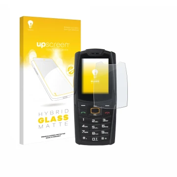 Face avant d’un emballage produit avec le logo de la marque upscreen. À côté, l’appareil AGM M6 est représenté avec la protect